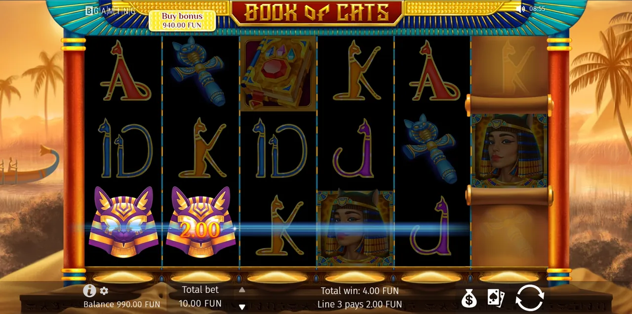 Выигрыш в автомате Book of Cats