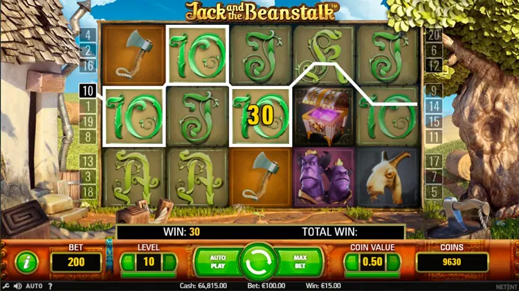 Выигрыш в слоте Jack and the Beanstalk