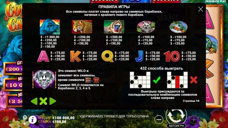 Таблица выплат