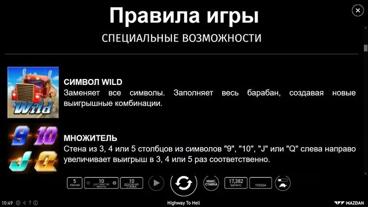 Игровые символы слота