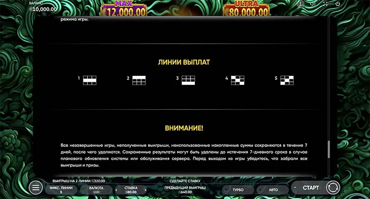 Линии выплат